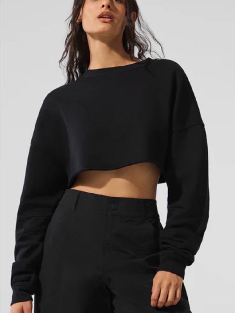 ALO Yoga Extreme Cropped Pullover S NWT Black Small